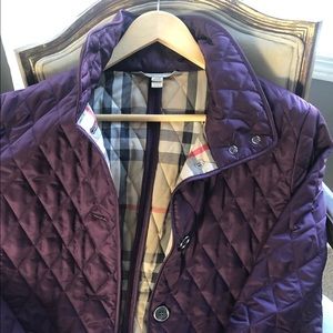 Burberry Lightweight Quilted Jacket. Size XL. Color: Plum